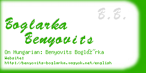 boglarka benyovits business card